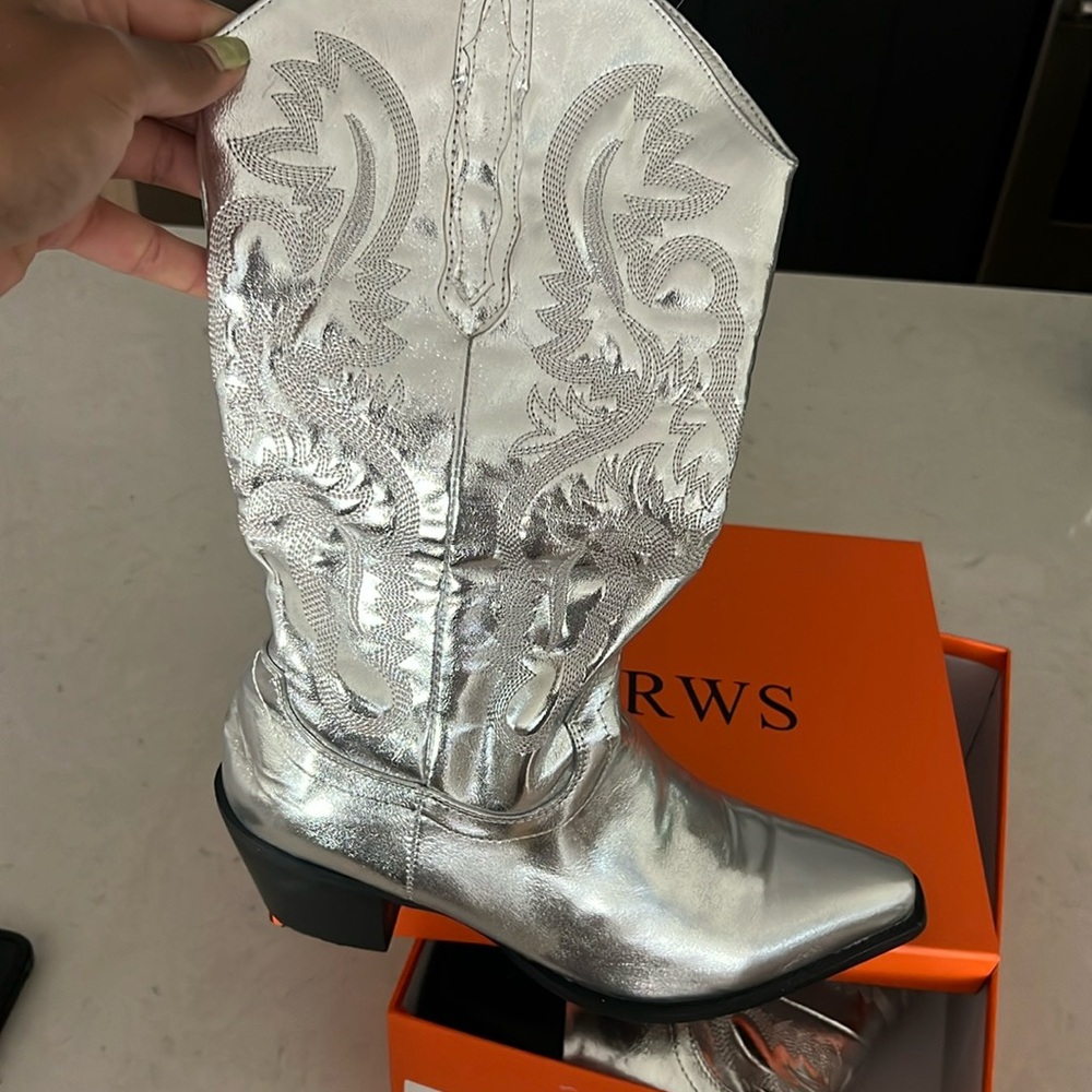 Metallic cowboy boots